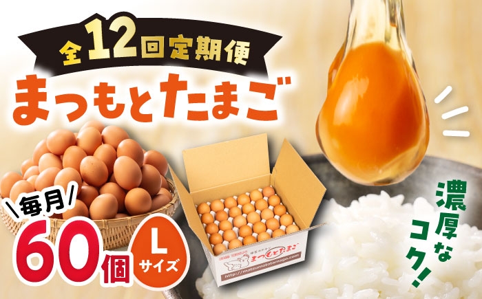 
                  【卵 12回定期便】 まつもとたまご Lサイズ 赤玉 卵 たまご 60個 ＜松本養鶏場＞[CCD008]
                