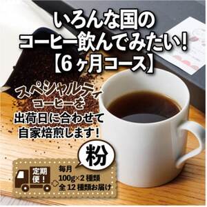 【毎月定期便】いろんな国のコーヒー飲んでみたい!「6ヶ月コース(粉)」全6回【4067852】