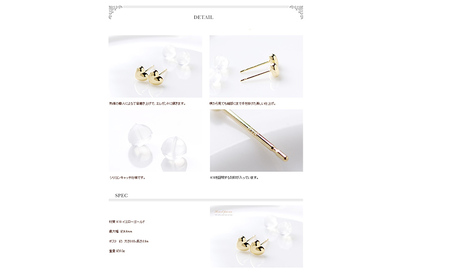 K18　ハート型ピアス　4ミリ　110959 SWAE005