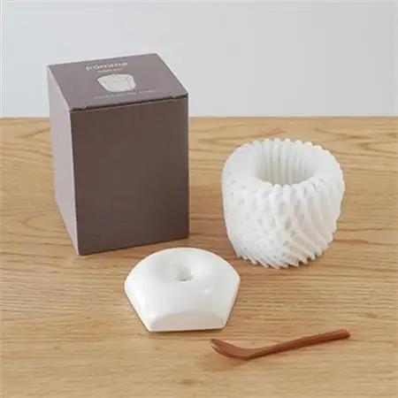 りんごの形のシュガーポット pomme 白　【ttyokzk ceramic design】_雑貨・日用品  キッチン用品 _【1096307】