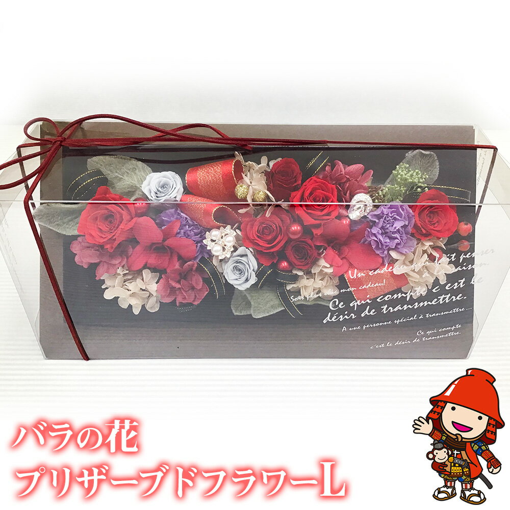 【ふるさと納税】バラの花 プリザーブドフラワー Lサイズ W10.5cm*D34cm*H15cm 【数量限定】 | ドライフラワー バラ 薔薇 花 お花 フラワー 母の日 インテリア おしゃれ オシャレ プレゼント ギフト 贈答 贈り物 花結び 大分県 中津市 送料無料
