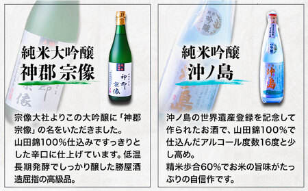 沖ノ島の風セット 720ml×2本 1440ml 勝屋酒造《90日以内に出荷予定(土日祝除く)》福岡県 鞍手市 酒 日本酒 宗像 沖ノ島 飲み比べ 2本セット 送料無料