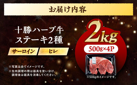 北海道 十勝 ハーブ牛 サーロイン ヒレ ステーキ セット 2kg （500g×4） 《足寄町》【株式会社ノベルズ食品】[BEAQ058]