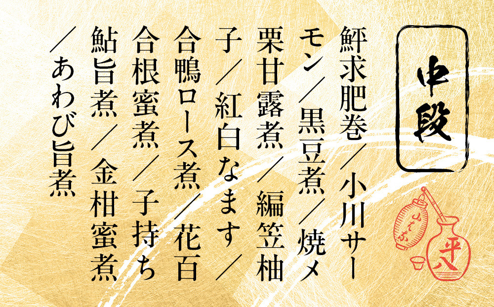 【山ばな平八茶屋】おせち「竹」三段重 6～8人前 | 京都 老舗料亭 本格おせち 人気おせち［ 料亭おせち三段 豪華 美食 グルメ おいしい 大人数 6人 7人 8人 人気 おすすめ 2026 正月 
