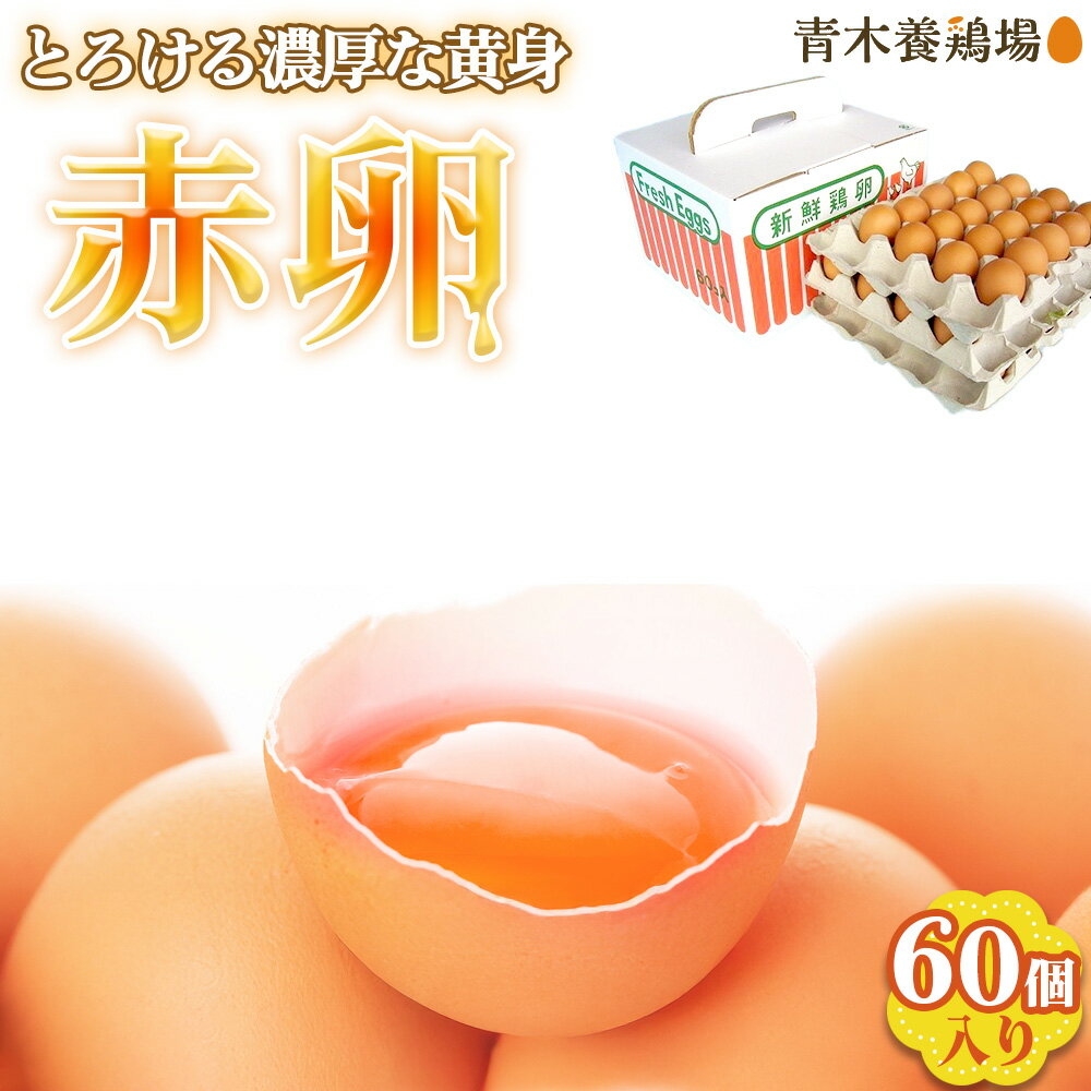 【ふるさと納税】国産　赤卵　60個入 ／ 赤たまご 赤玉子 卵 たまご タマゴ 玉子 鶏卵 産みたて 新鮮 こだわり 上質 濃厚 卵焼き 卵かけご飯 国産 阿久比町産 特産 送料無料 愛知県 No.227