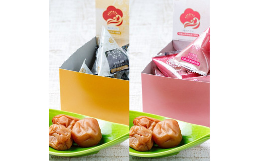 紀州南高梅 はちみつ梅干＆桃の梅干（テトラピロー）各12個入り 【US11】【準備でき次第、順次発送】