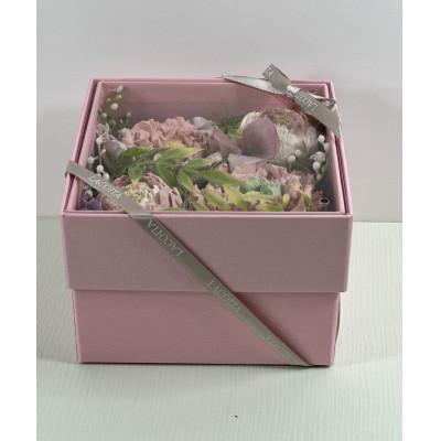 ふるさと納税 直方市 漆喰の花ラコッタ「ボックスアレンジ」ピンク |  | 03