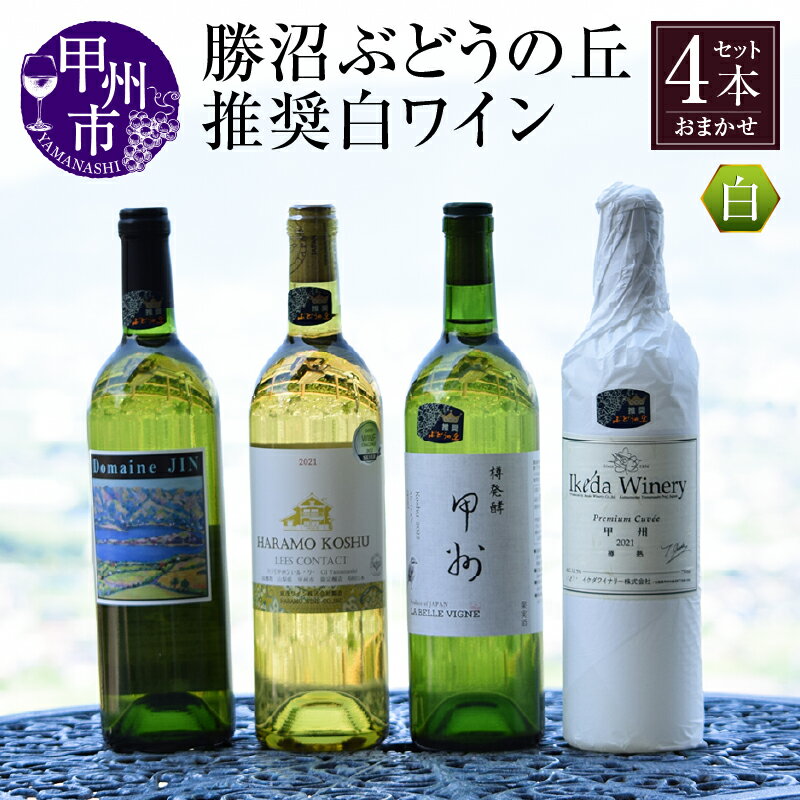 【ふるさと納税】 ワイン 勝沼ぶどうの丘 推奨 白ワイン 4本 セット 辛口 日本ワイン 勝沼 飲み比べ 母の日 父の日 記念日 ギフト 山梨県 甲州市 （KBO） 【D-603】