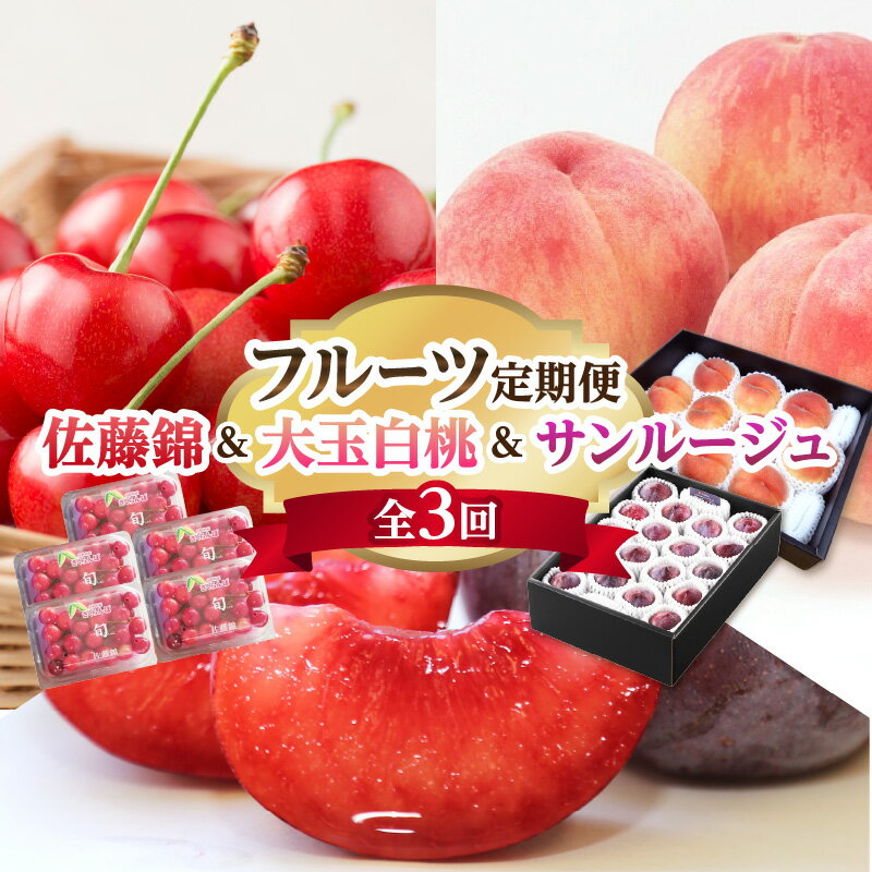 【ふるさと納税】 《先行受付》 さくらんぼ&白桃&すもも フルーツ定期便 【全3回】 さくらんぼ 白桃 すもも フルーツ 果物 定期便