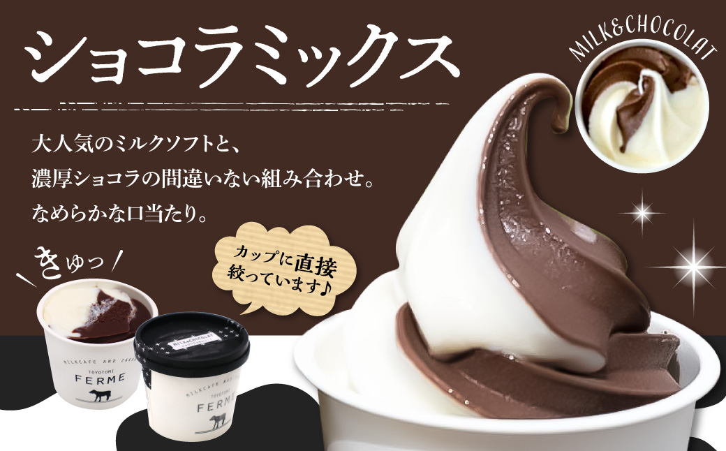 【2026年10月配送】とよとみ牛乳ソフトクリーム【ショコラミックス 120ml×8個】
