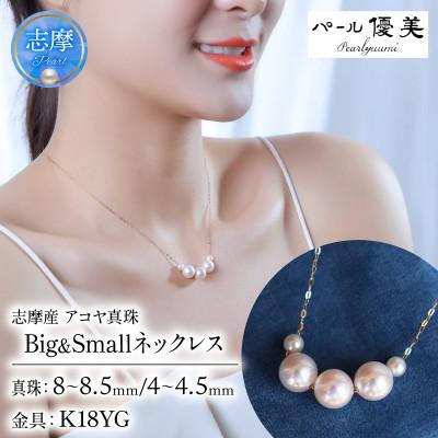 ふるさと納税 志摩市 志摩産 アコヤ真珠大珠 8-8.5ミリ ベビーパール 4-4.5ミリ Big&amp;Small ネックレス