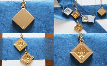 ネックレス モダン×北斎×金型の3wayネックレス【KASANE】 アクセサリー 北斎模様 モダン 装身具 江戸文化 裏勝り アルミ アルマイト 耐久性 耐食性 耐摩耗性 普段使い 墨田区 東京都 菱