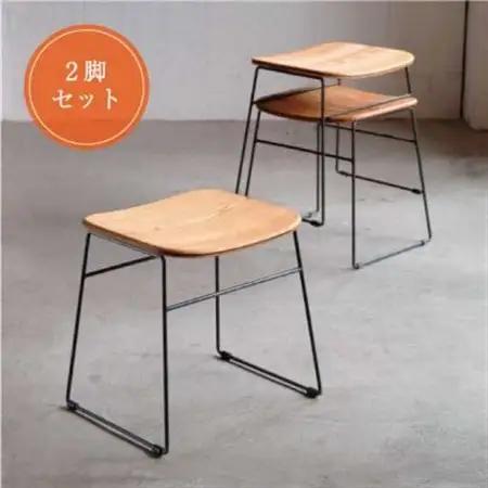 【2脚セット】杉 スツール(スタッキング)【1472825】