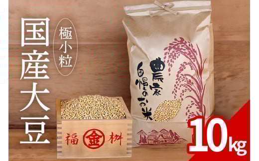 大豆 10kg 極小粒 岡田ファーム だいず ダイズ 国産 小粒 大容量 料理 煮豆 豆乳 納豆 用途多彩 健康食品 高たんぱく 保存食 産地直送 送料無料 (B02-025)