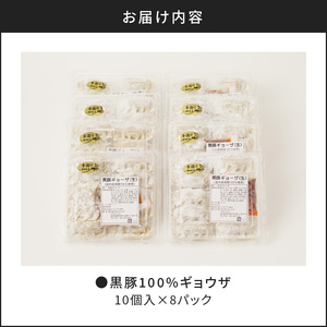 黒豚100%ギョウザ（10個入×8パック）　K189-003 薩摩 さつま 鹿児島県 鹿児島市 鹿児島 国産 大人気餃子 人気餃子 大人気ぎょうざ 人気ぎょうざ 大人気ギョーザ 人気ギョーザ 大人気黒