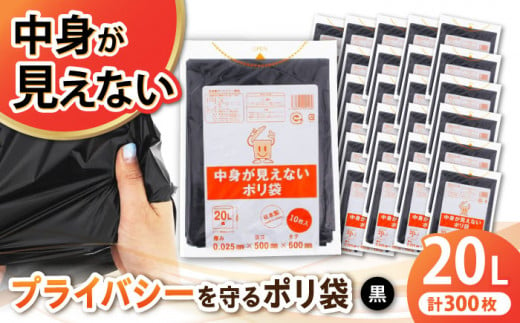 ＼レビューキャンペーン中／プライバシーガード！！中身が見えないポリ袋　20L　黒 30冊セット（1冊10枚入）　愛媛県大洲市/日泉ポリテック株式会社 [AGBR069]ポリゴミ袋 ポリごみ袋 エコゴミ