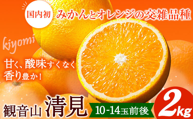 
                  観音山清見 2kg (約10玉-14玉前後) 有限会社柑香園《2027年3月中旬-4月中旬頃出荷》和歌山県 紀の川市 フルーツ 果物 柑橘 みかん オレンジ 清見
                