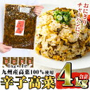 【ふるさと納税】九州産辛子高菜セット4kg(1kg×4パック) 国産 九州産 たかな 漬物 漬け物 ご飯のお供 おかず おつまみ おにぎり 常温 常温保存 楽天限定 期間限定【九州新進】