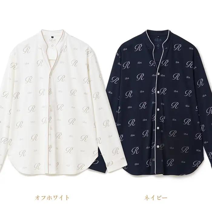【ネイビー Mサイズ】リファ バイタルテック モイストスムース スタンドカラースリープウェア ReFaロゴ/MEN
