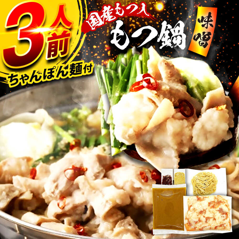 【ふるさと納税】国産もつ入りミックスもつ鍋（味噌）3人前セット 8000円 8,000円 8千円 広川町 / 株式会社POWER EAST CONNECTION[AFAZ051]