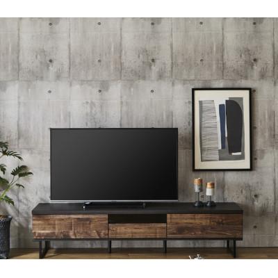 ふるさと納税 大川市 テレビボード幅180ブラックアイアン×木目おしゃれローボード　国産家具　NA/BR
