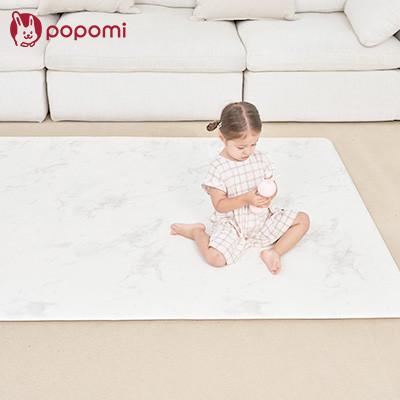 ふるさと納税 川口市 popomi 抗菌もちもちプレイマット　モダンべージュ&amp;マーブル　140×200×1.6cm