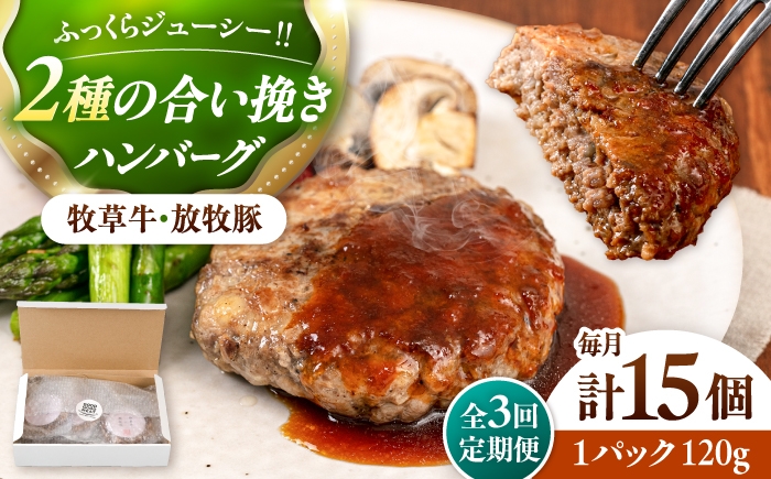 
                  【全3回定期便】【牧草牛×放牧豚】ハンバーグ 15個 《厚真町》【GOODGOOD株式会社】 ハンバーグ 牛肉 豚肉 ジビエ 小分け 冷凍配送 北海道 [AXBP043]
                