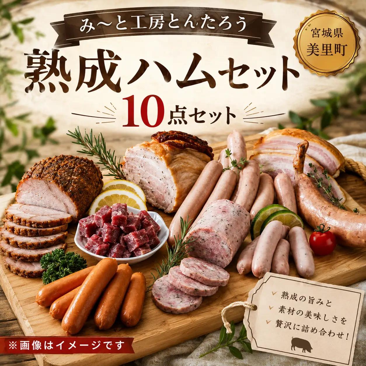 熟成ハム10点セット / 肉 和牛 牛 加工品 加工食品 焼肉 お弁当 ハム セット【ttru031A】