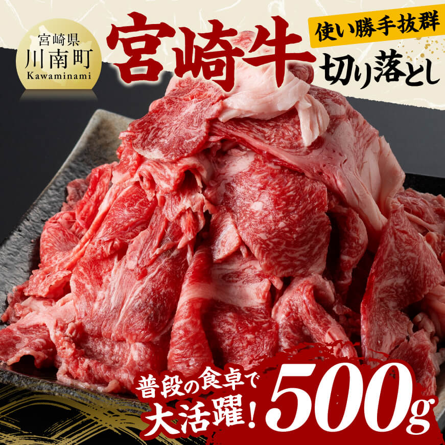 宮崎 牛切り落とし 500g　肉 牛肉 黒毛和牛[D11418]