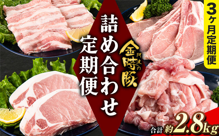 
                  【3ヶ月定期便】阿波の金時豚 4種 合計約2.8kg 詰合せ セット アグリガーデン 《お申込み月の翌月から出荷開始》 ブランド豚 豚肉 肉 ロース 豚バラ スライス 切り落とし 送料無料 徳島県 上板町 st-p
                