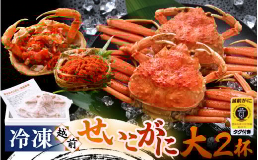 《冷凍》獲れたて!茹でたての越前セイコガニ大 ２杯を-60℃で急速冷凍しました!【冷凍 ボイル 蟹 茹で ずわいがに ズワイガニ 雌 メス】[m17-a059]