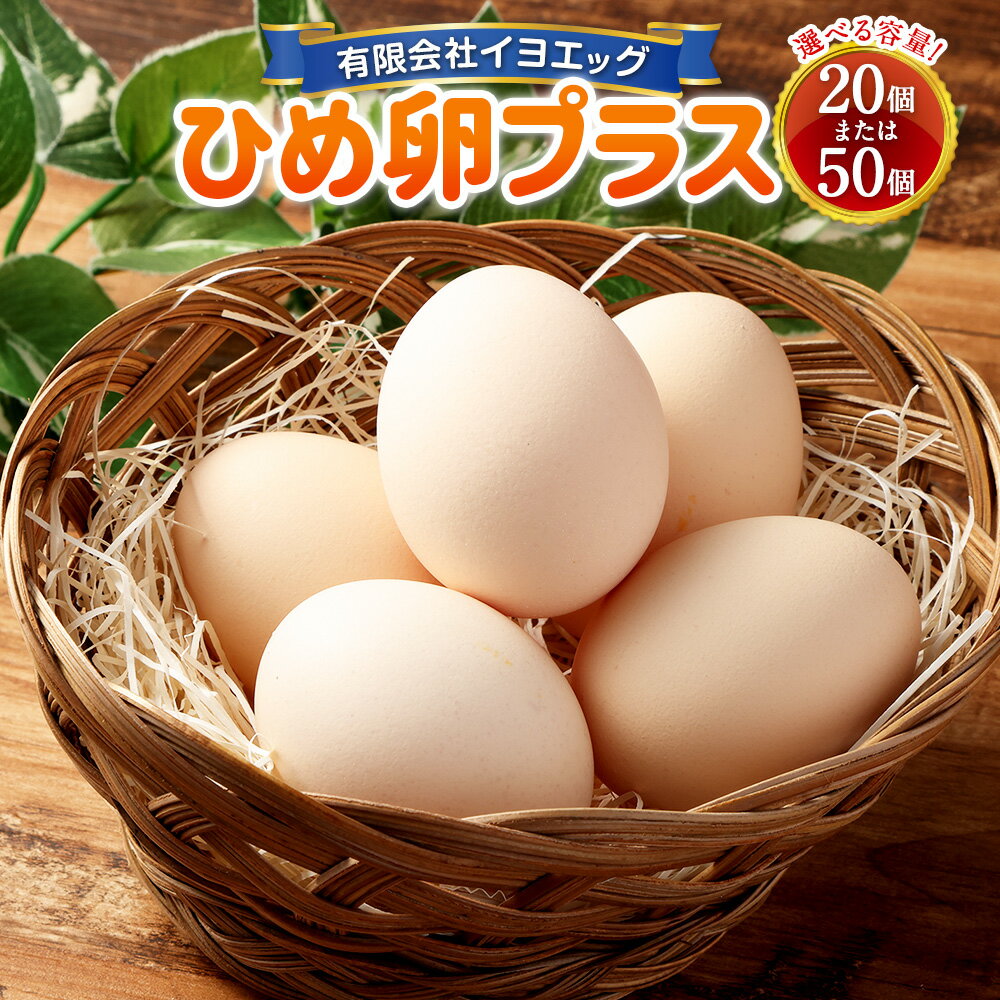 【ふるさと納税】ひめ卵プラス ＜選べる＞ 20個（内割れ保証2個）or 50個（内割れ保証5個） 卵 タマゴ たまご 玉子 生卵 鶏卵 イヨエッグ 愛媛県 送料無料 (477) (482) 【えひめの町（超）推し！（内子町）】