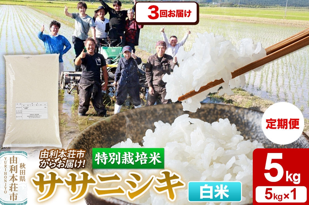 
                  《定期便3ヶ月》令和7年産【白米】特別栽培米 ササニシキ 5kg 秋田県産 [ササニシキ 米 お米 白米 精米 特別栽培米 ブランド米 食卓 秋田県産 秋田県 由利本荘市]
                