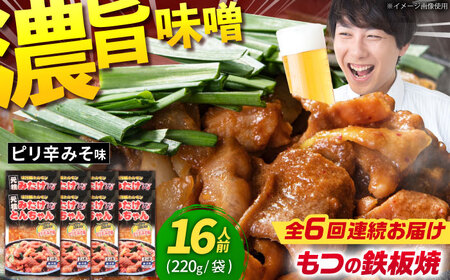 【6回定期便】「元祖みたけとんちゃん」ピリ辛みそ味 8袋（16人前）[AVAA077]藤よし ホルモン