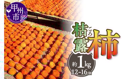 厳選！山梨県甲州市産 ころ柿 枯露柿 中 2号箱 約1kg 12～16個入り（THR）B13-811