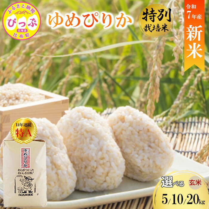 【ふるさと納税】【先行予約】特別栽培米 みがき玄米 ゆめぴりか【西間農園】JGAP認証農場 選べる容量・配送時期 5kg 10kg 20kg 米 お米 北海道米 特Aランク 国産 コメ 北海道 比布町