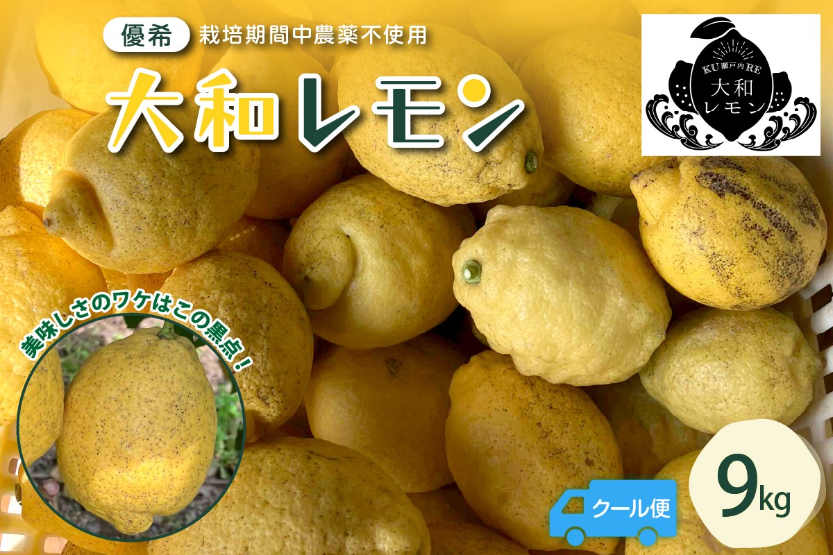 
                  【2026年6月～発送】栽培期間中農薬不使用　大和レモン 9kg【クール便】 ku044-027-25
                