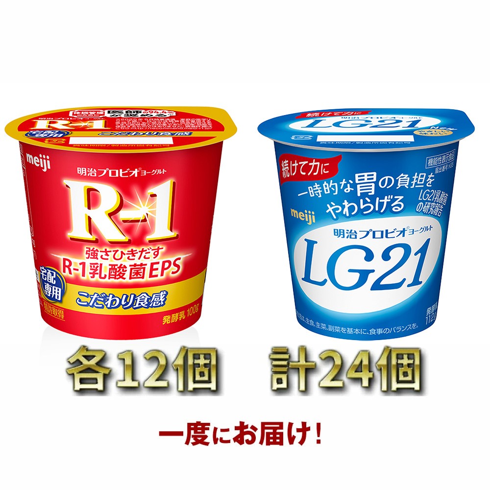 
明治R-1ヨーグルト 12個・LG21ヨーグルト 12個
