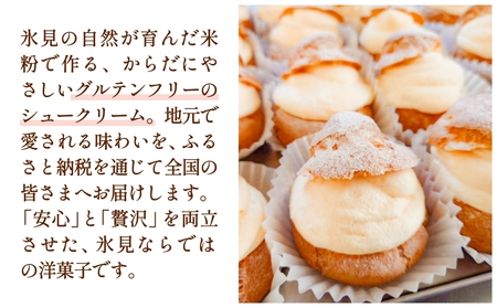 シュークリーム ひみふわシュー 10個 【富山の自然が育んだ米粉のやさしい甘み】 米粉  グルテンフリー 洋菓子 シュークリーム 冷凍 富山県 氷見市