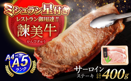 【特Aのブランド米で育てた】諫美牛 サーロインステーキ 400g(200g×2) / 牛肉 ぎゅうにく 和牛 肉 焼肉 国産 さーろいんすてーき サーロイン さーろいん ステーキ すてーき / 諫早市 / 株式会社土井農場 [AHAD100]