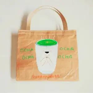 米袋バッグ トートバッグ 土佐茶柄 大四角 KOME TOTE アップサイクル