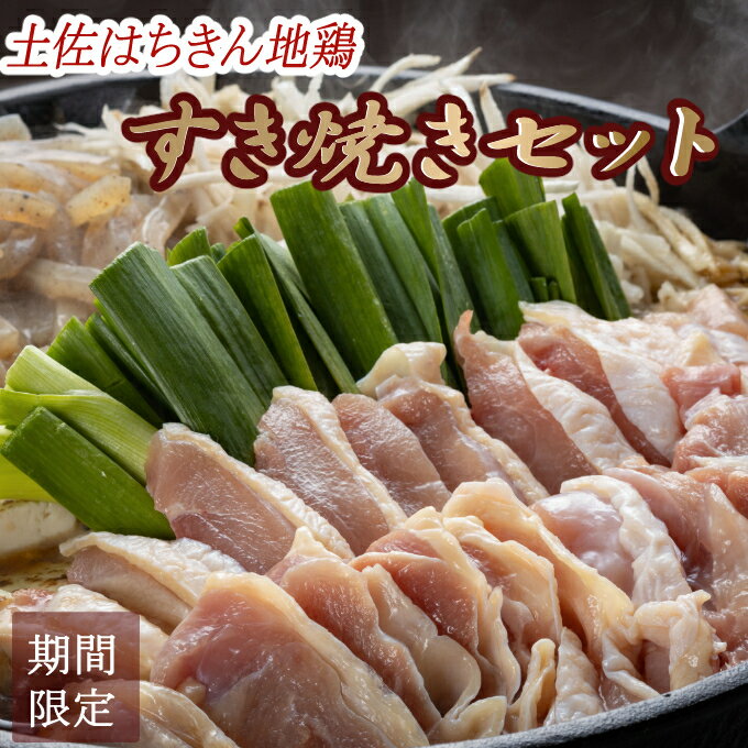 【ふるさと納税】 【先行予約】 1月2月限定！ 土佐 はちきん 地鶏 と 葉ニンニク の すき焼き セット （2〜3人前） sb030