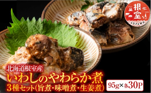 F-09014 【北海道根室産】いわし煮付けセット(3種・各30P)