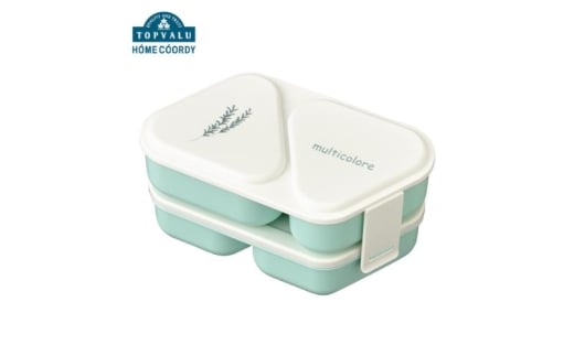 ホームコーディ　おにぎりランチボックス2段　ブルーグリーン イオンリテール 日用品 [№5346-2418]