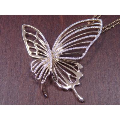 ふるさと納税 中央市 K18イエローゴールド蝶モチーフダイヤモンドネックレス |  | 01