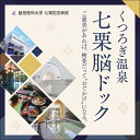 【ふるさと納税】くつろぎ温泉 七栗脳ドック（榊原温泉での入浴・食事付き）【 入浴券 食事券 温泉 食事 脳ドッグ 検査 MRI 測定 】　チケット・お食事券・温泉利用券