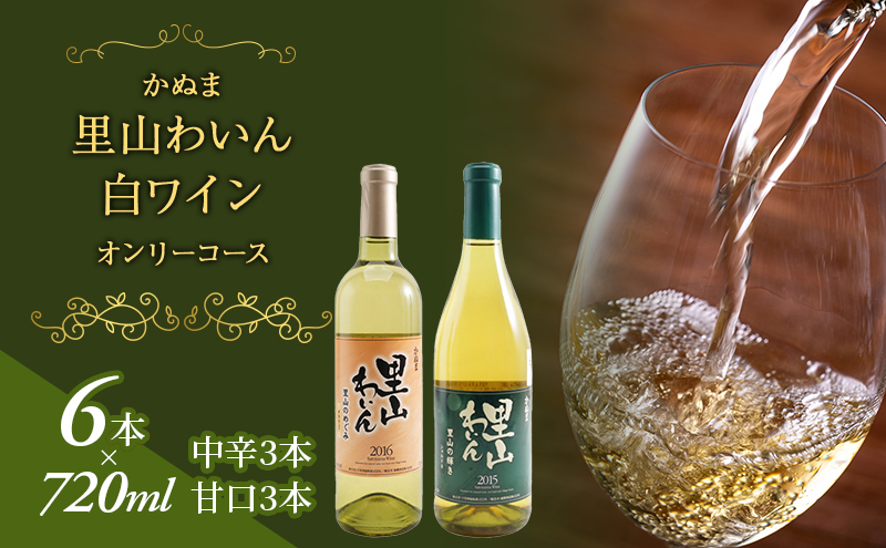 
                  かぬま 里山わいん 白ワイン オンリーコース  720ml × 6本 お届け 入金確認後 14日～1ヶ月[№5840-1227]
                
