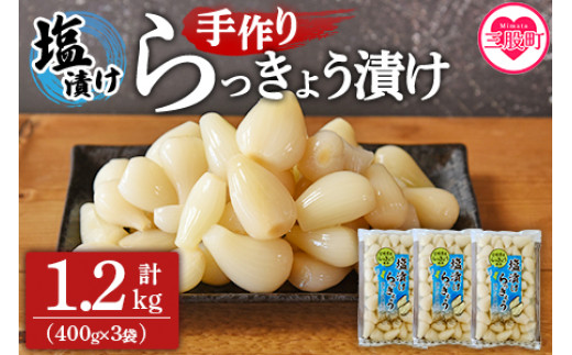 
＜手づくりらっきょう 400g×3袋セット＞ラッキョウ 辣韭 漬物 国産 宮崎県産 【MI321-ko】【株式会社上沖産業】
