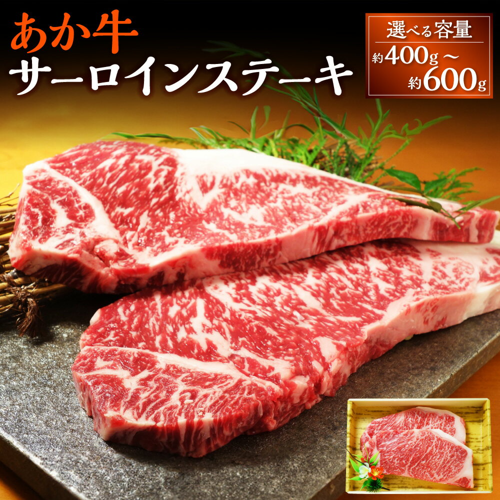 【ふるさと納税】【選べる容量】熊本和牛 あか牛 サーロイン ステーキ 約200g×2～3枚 約400～600g 牛肉 赤牛 和牛 冷凍 国産 九州 熊本 熊本県 上天草市 送料無料