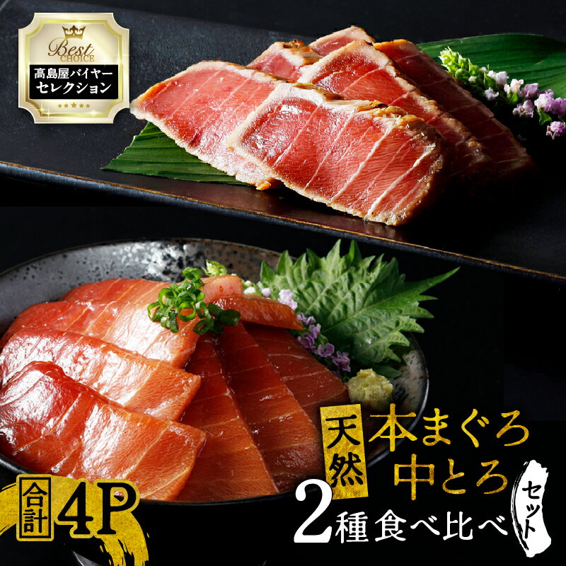 【ふるさと納税】【高島屋バイヤーセレクション】 天然本まぐろ 中とろ 2種 食べ比べ セット 400g マグロ 鮪 まぐろ 本まぐろ 本マグロ 本鮪 中トロ トロ 魚 アイルランド沖 漬け 丼 炙り 味噌漬け 惣菜 高島屋 神奈川県 三浦市 おすすめ ランキング プレゼント ギフト